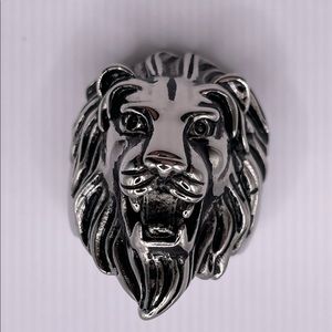 Lion head stainless steel ring sz 10